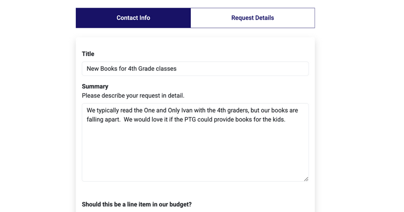 funding request form